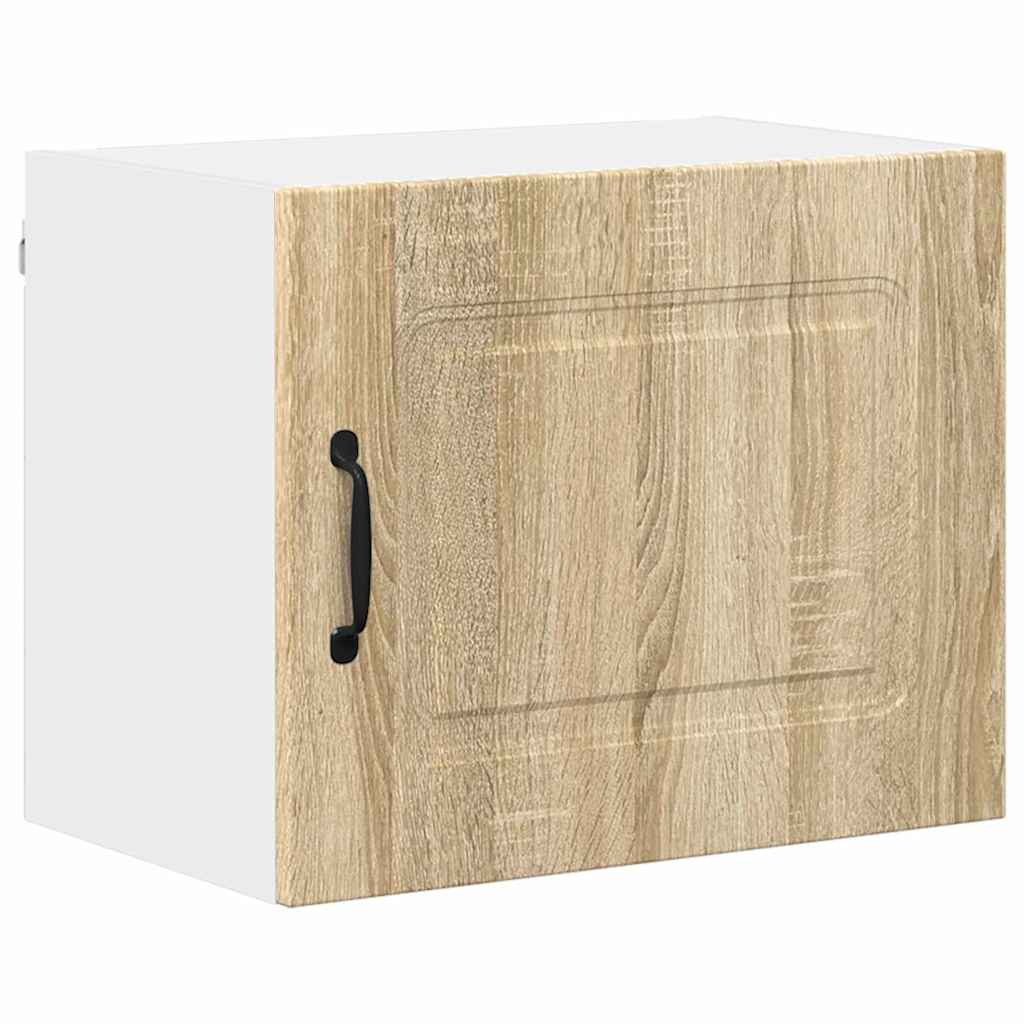Dulap suspendat de bucatarie cu raft cu usa 2 pcs Stejar Sonoma — imaginea 6