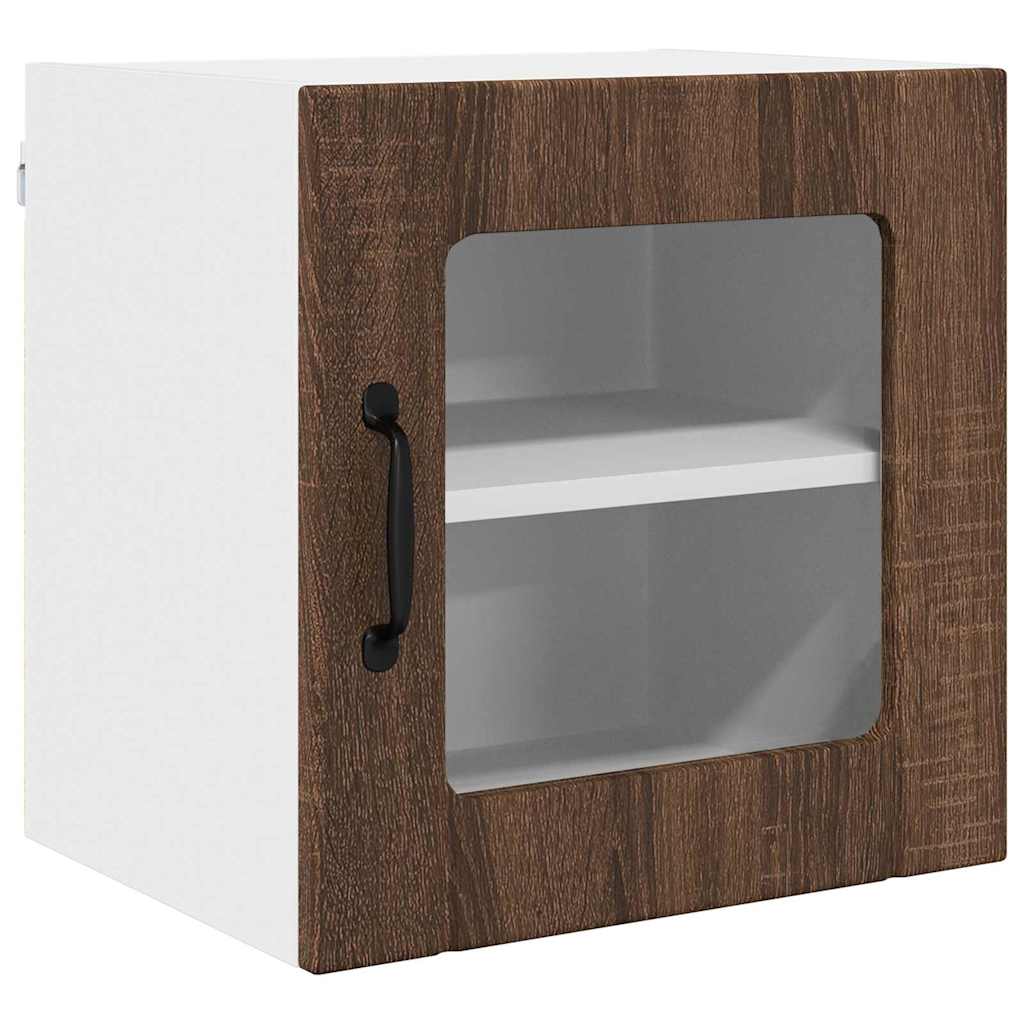 Dulap suspendat de bucatarie cu raft 2 pcs Stejar inchis — imaginea 6