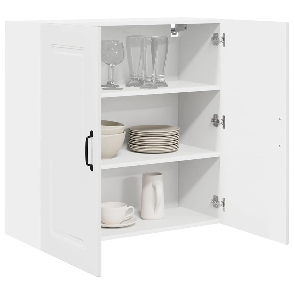 Dulap suspendat de bucatarie cu raft Alb lucios 80 x 31 x 80 cm — imaginea 4