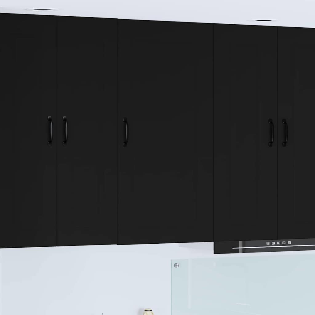 Dulap suspendat de bucatarie cu raft Negru 50 x 31 x 100 cm — imaginea 2