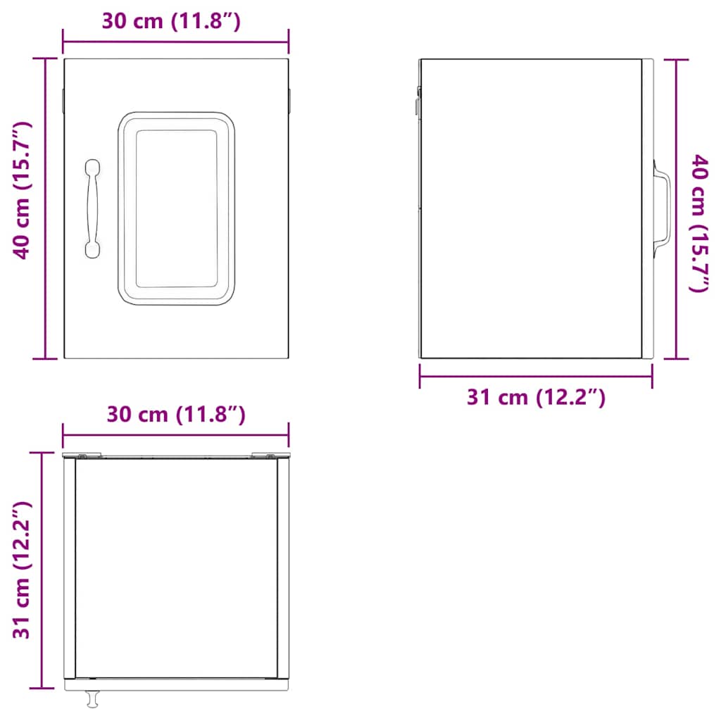Dulap suspendat de bucatarie Alb 30 x 31 x 40 cm Lemn compozit — imaginea 13