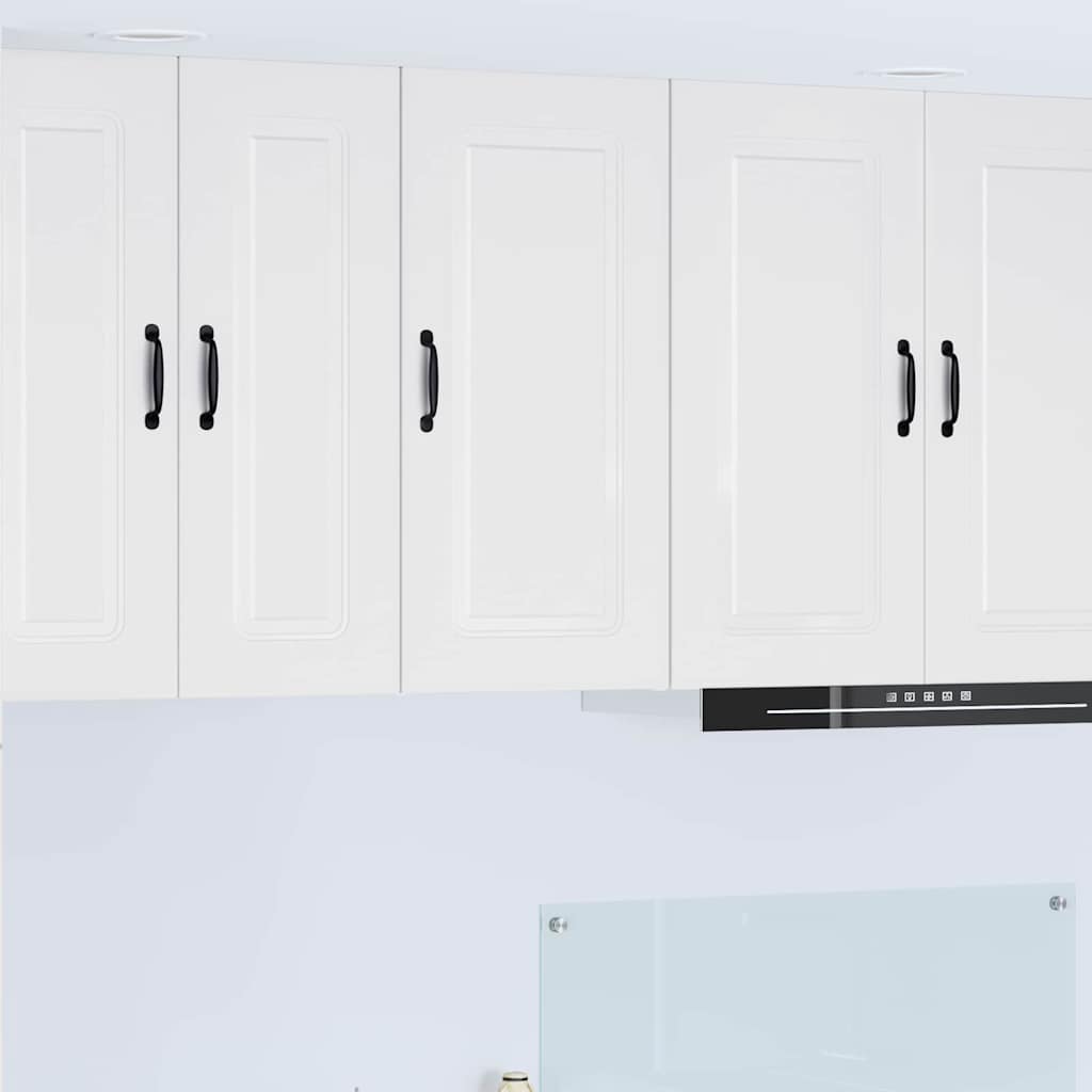 Dulap suspendat de bucatarie cu raft Alb lucios 40 x 31 x 80 cm — imaginea 2