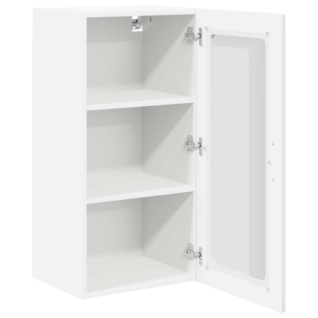 Dulap suspendat de bucatarie cu raft Alb lucios 40 x 31 x 80 cm — imaginea 6