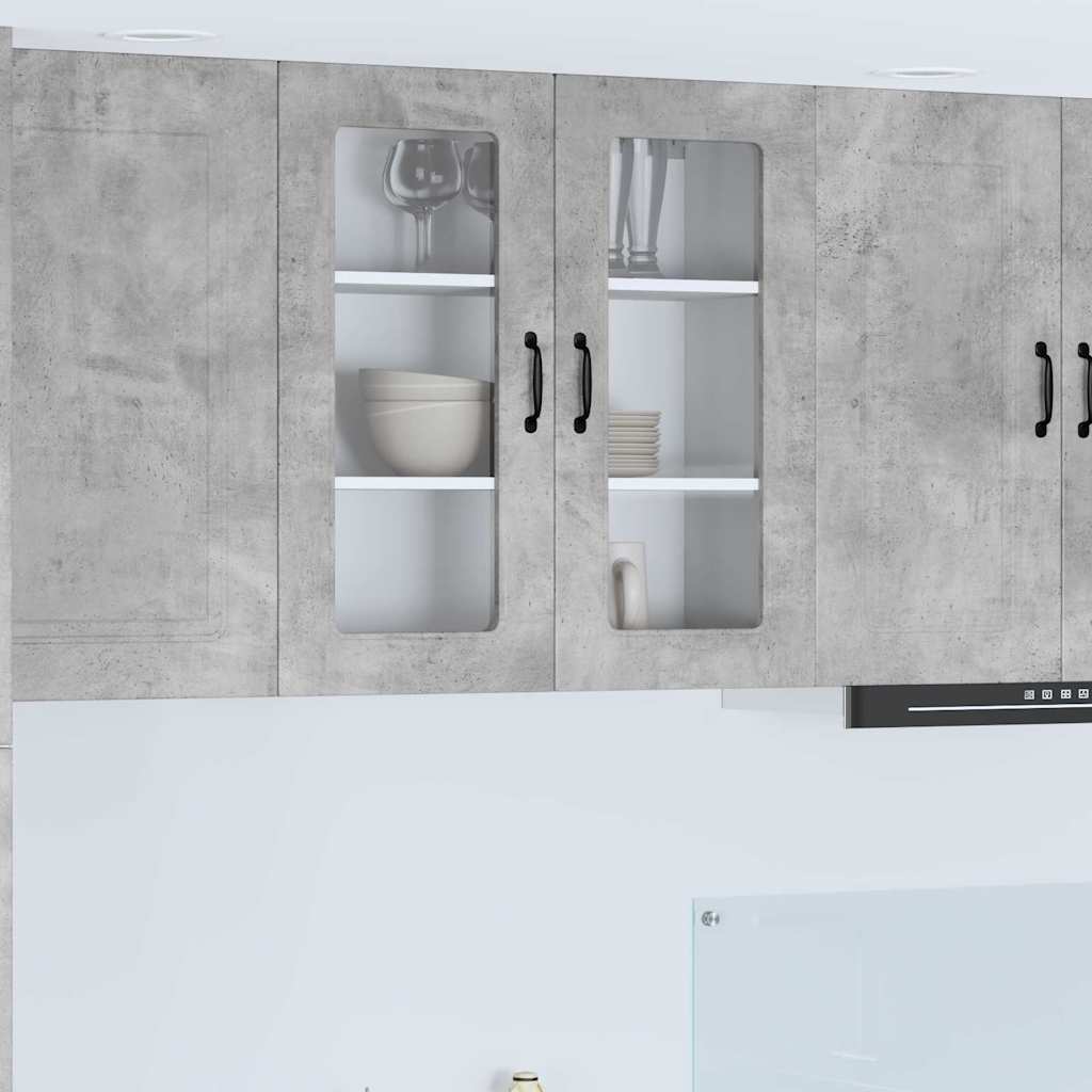 Dulap suspendat de bucatarie Gri din beton 80 x 31 x 80 cm — imaginea 2