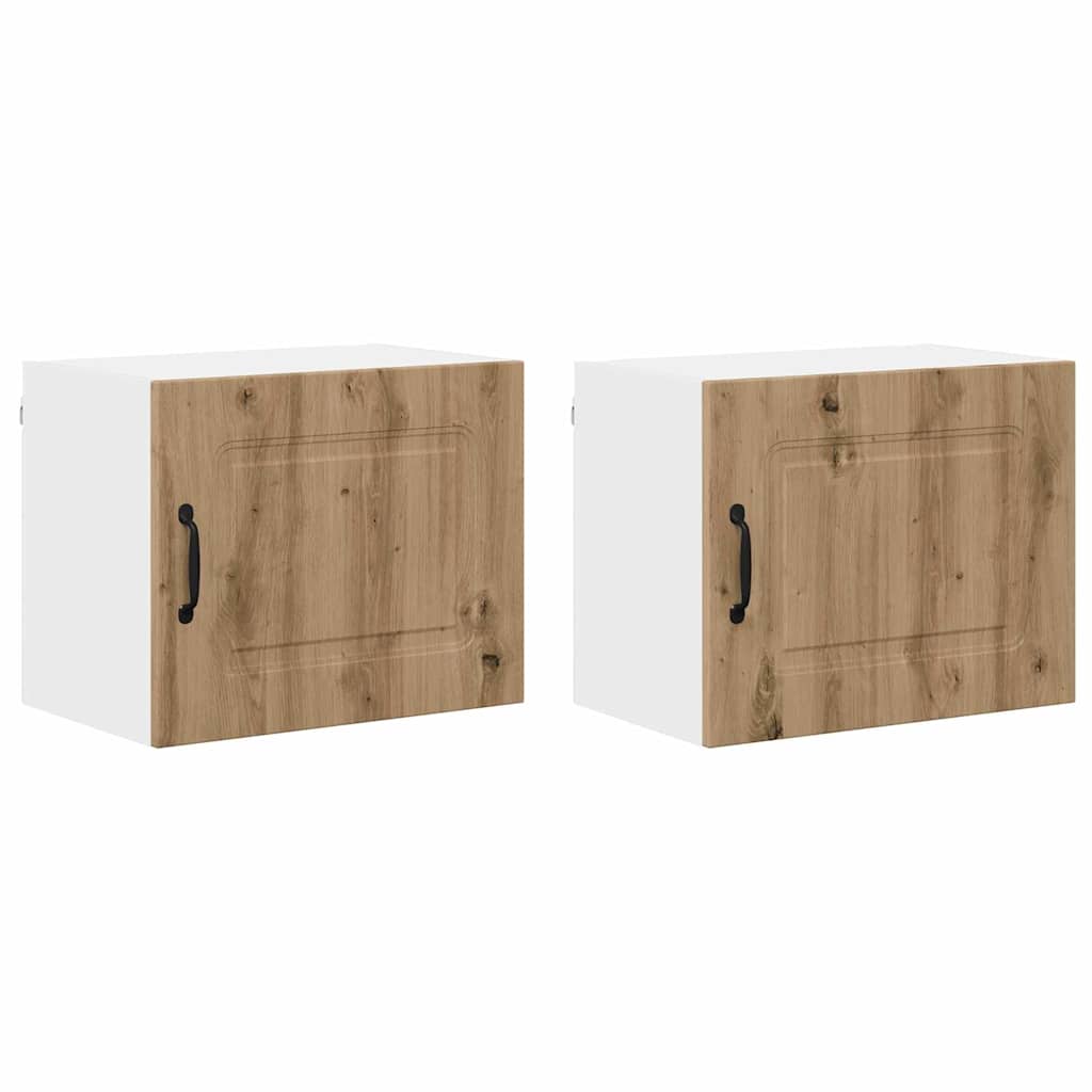 Dulap suspendat de bucatarie cu raft 2 pcs Stejar Artizanal