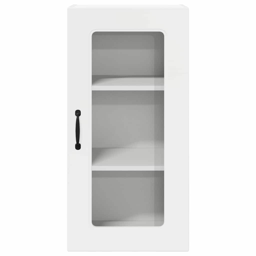 Dulap suspendat de bucatarie cu raft Alb lucios 40 x 31 x 80 cm — imaginea 7