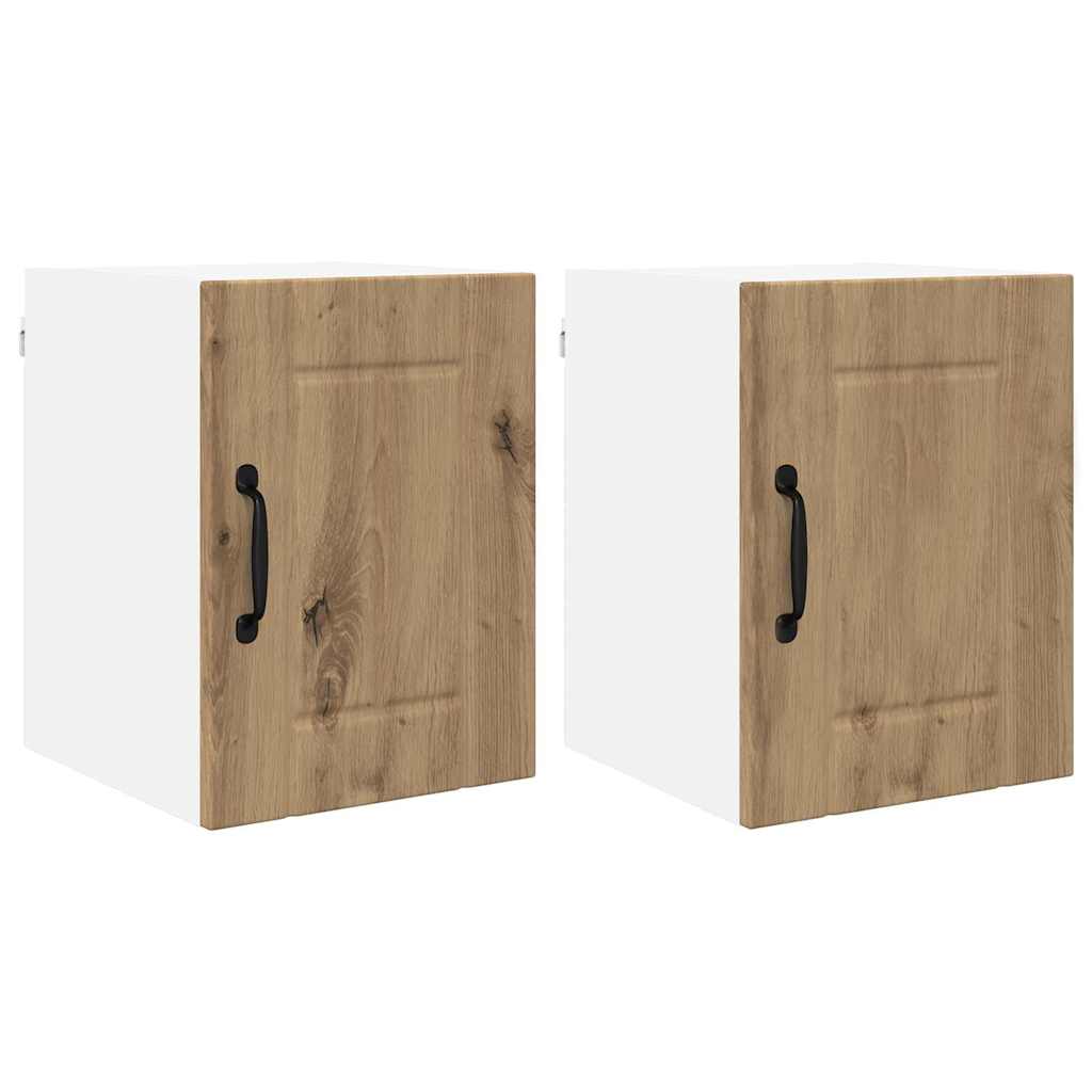 Dulap suspendat de bucatarie cu raft 2 pcs Stejar Artizanal