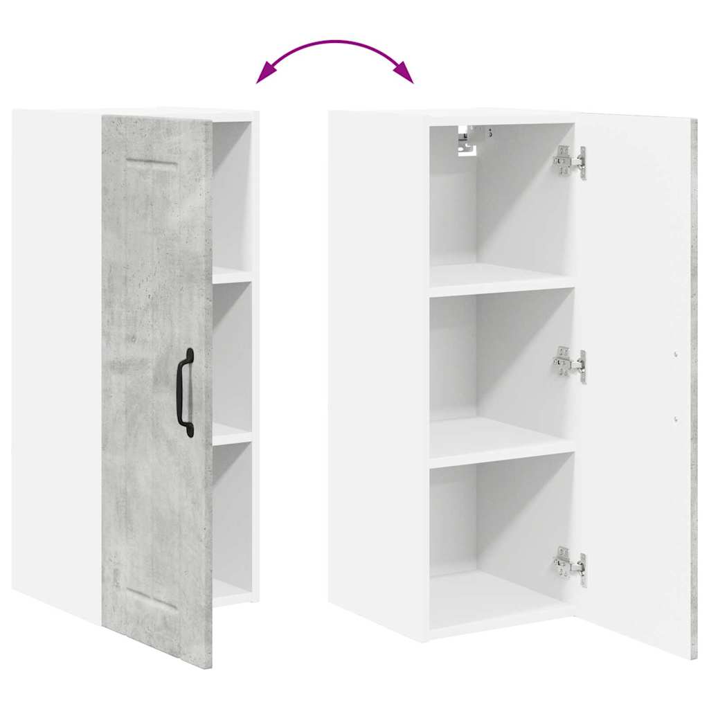 Dulap suspendat de bucatarie cu raft 2 pcs Gri din beton — imaginea 13