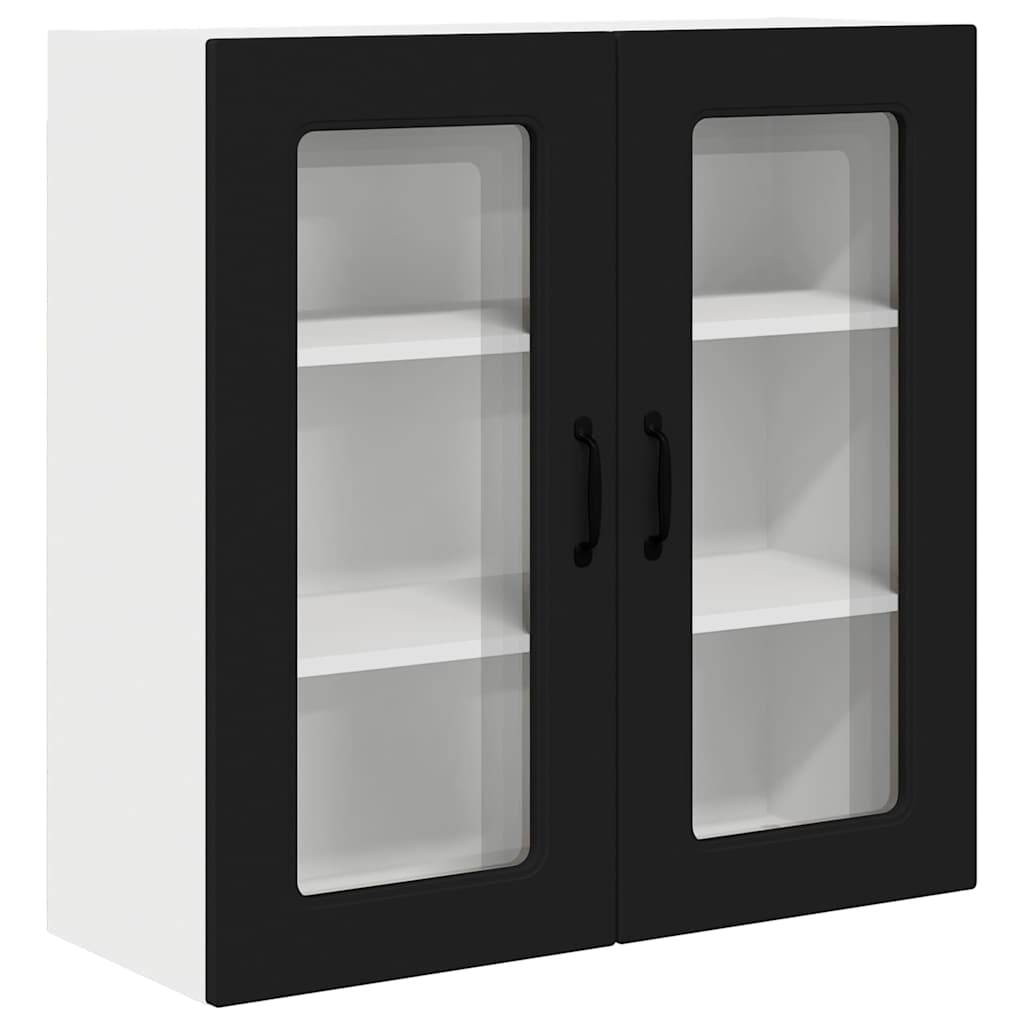 Dulap suspendat de bucatarie cu raft Negru 80 x 31 x 80 cm