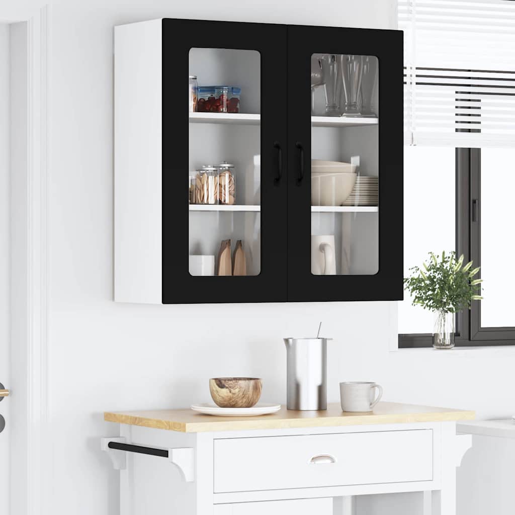 Dulap suspendat de bucatarie cu raft Negru 80 x 31 x 80 cm — imaginea 5