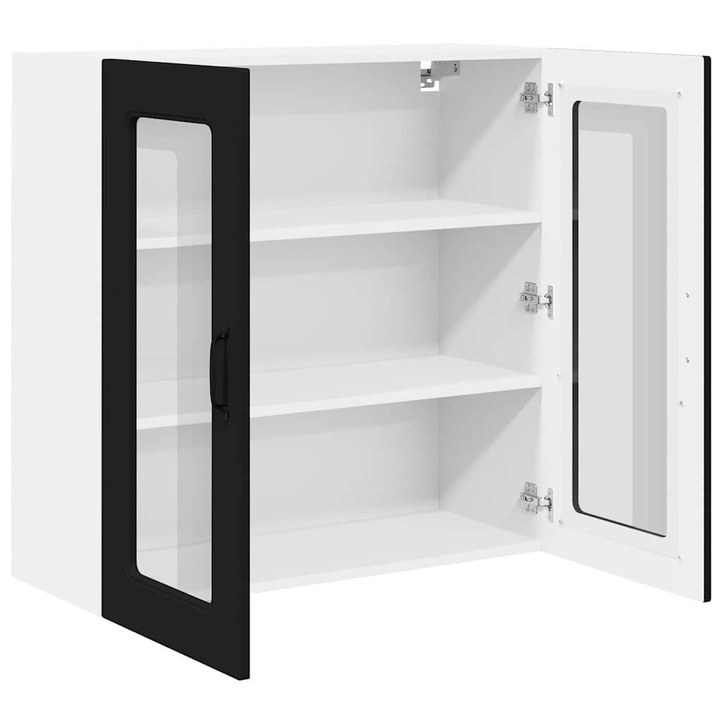 Dulap suspendat de bucatarie cu raft Negru 80 x 31 x 80 cm — imaginea 6