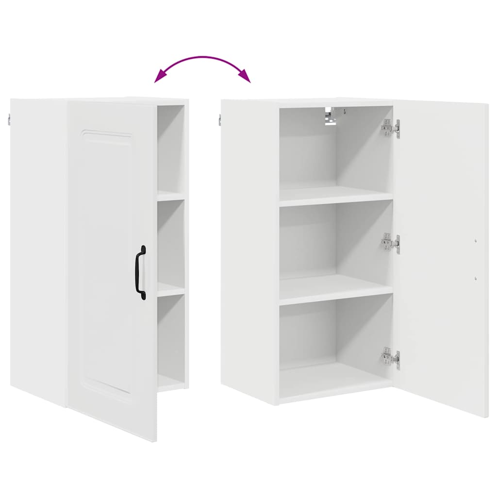 Dulap suspendat de bucatarie cu raft Alb lucios 40 x 31 x 80 cm — imaginea 12