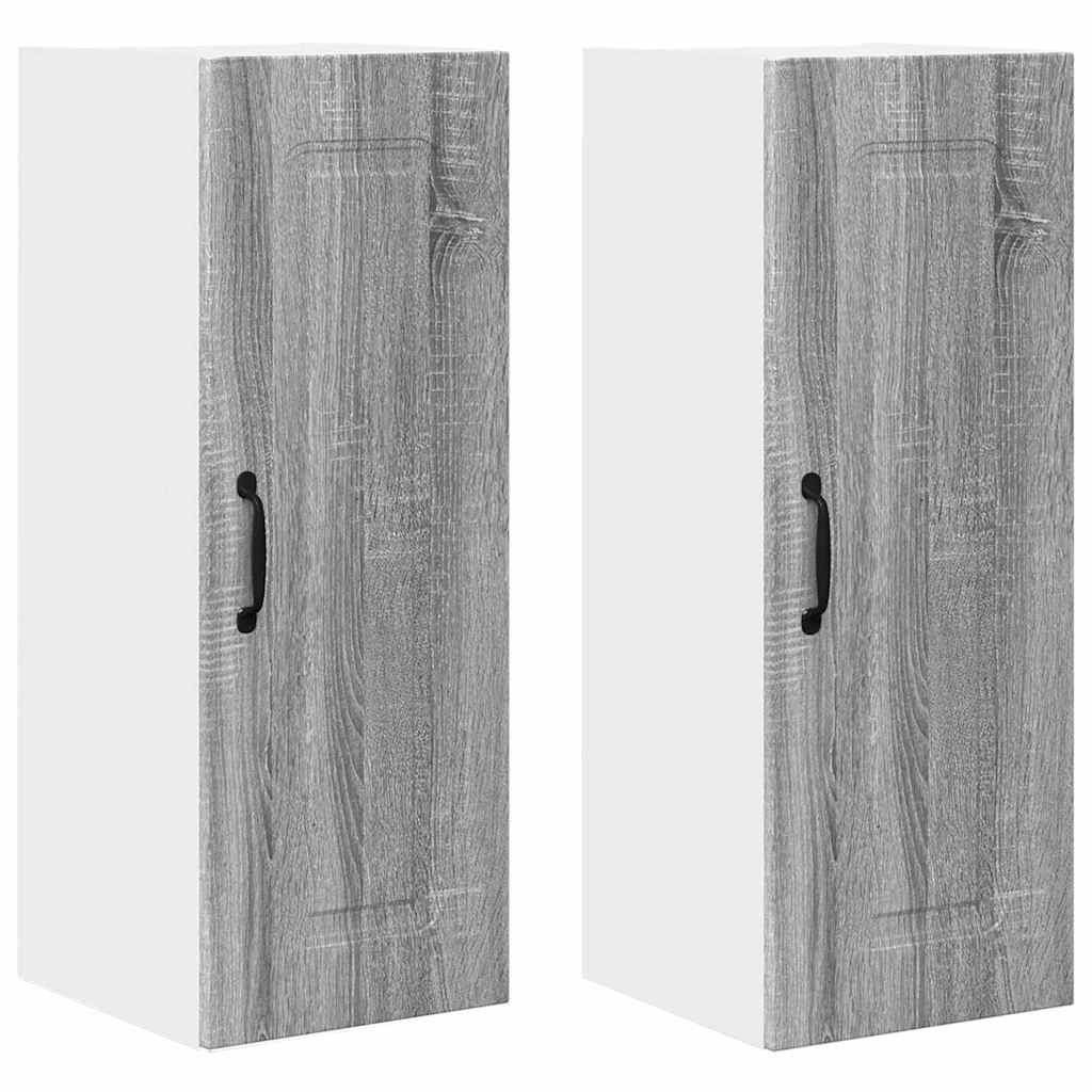 Dulap suspendat de bucatarie 2 pcs Gri Sonoma 30 x 31 x 80 cm