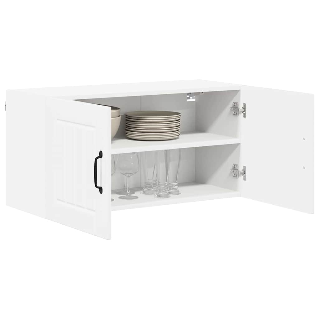 Dulap suspendat de bucatarie cu raft Alb lucios 80 x 31 x 40 cm — imaginea 4