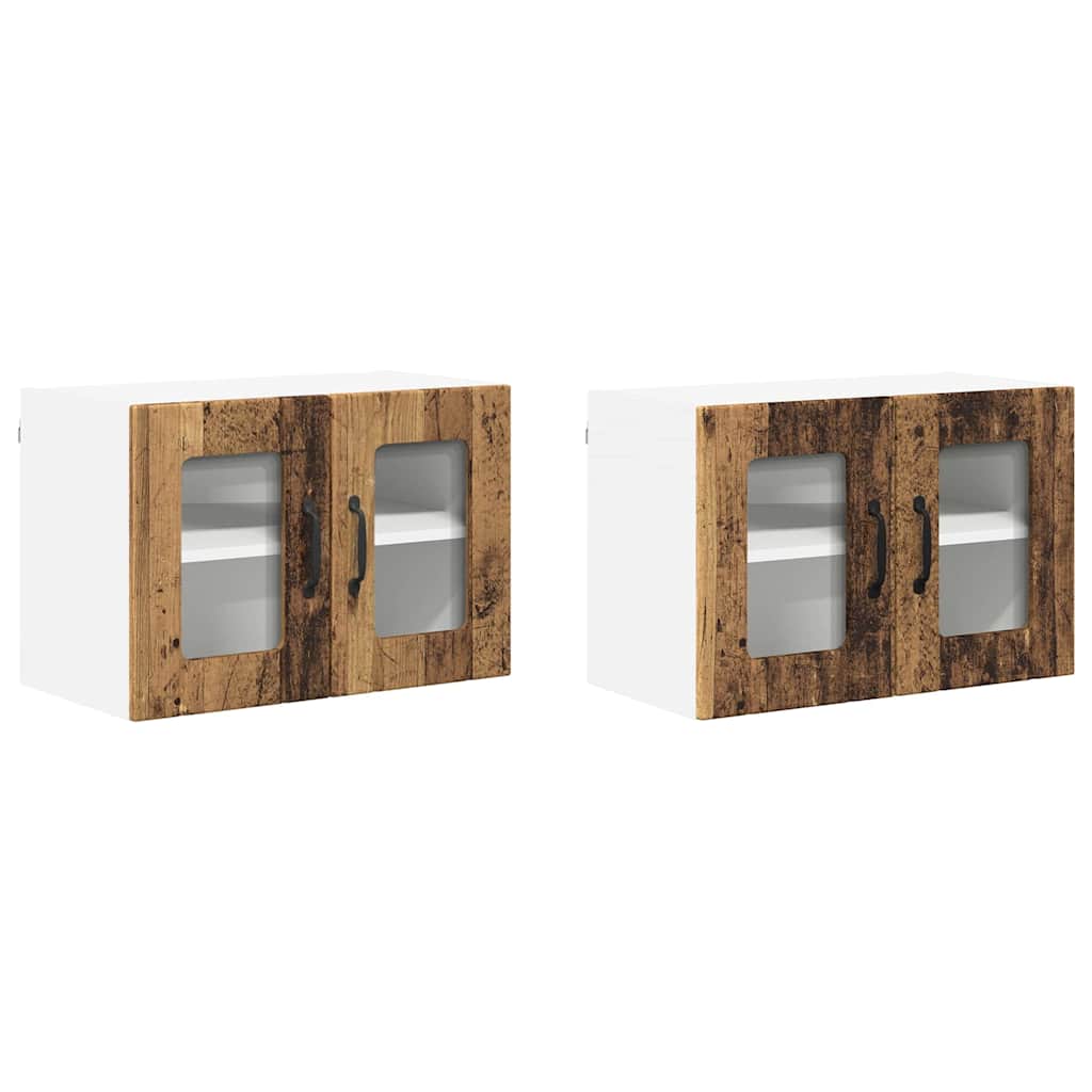 Dulap suspendat de bucatarie 2 pcs Lemn Vechi 60 x 31 x 40 cm