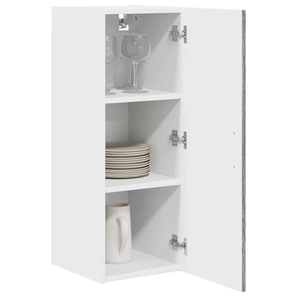 Dulap suspendat de bucatarie 2 pcs Gri Sonoma 30 x 31 x 80 cm — imaginea 4