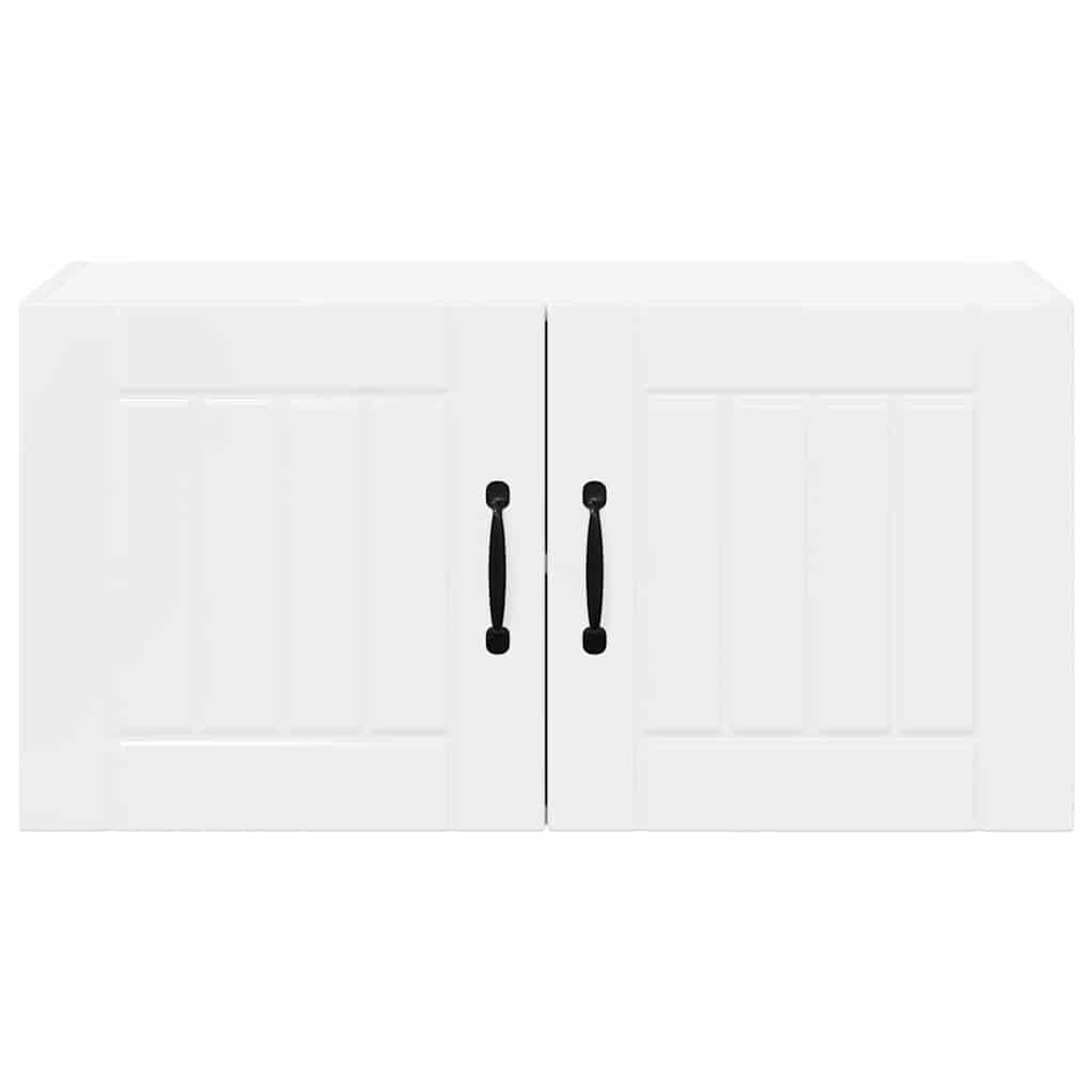 Dulap suspendat de bucatarie cu raft Alb lucios 80 x 31 x 40 cm — imaginea 7