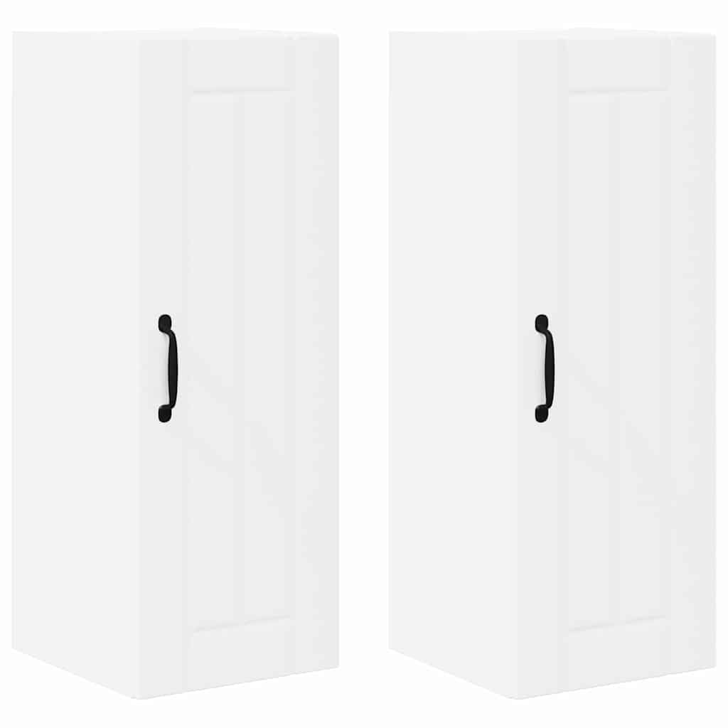 Dulap suspendat de bucatarie cu raft 2 pcs Alb 30 x 31 x 80 cm