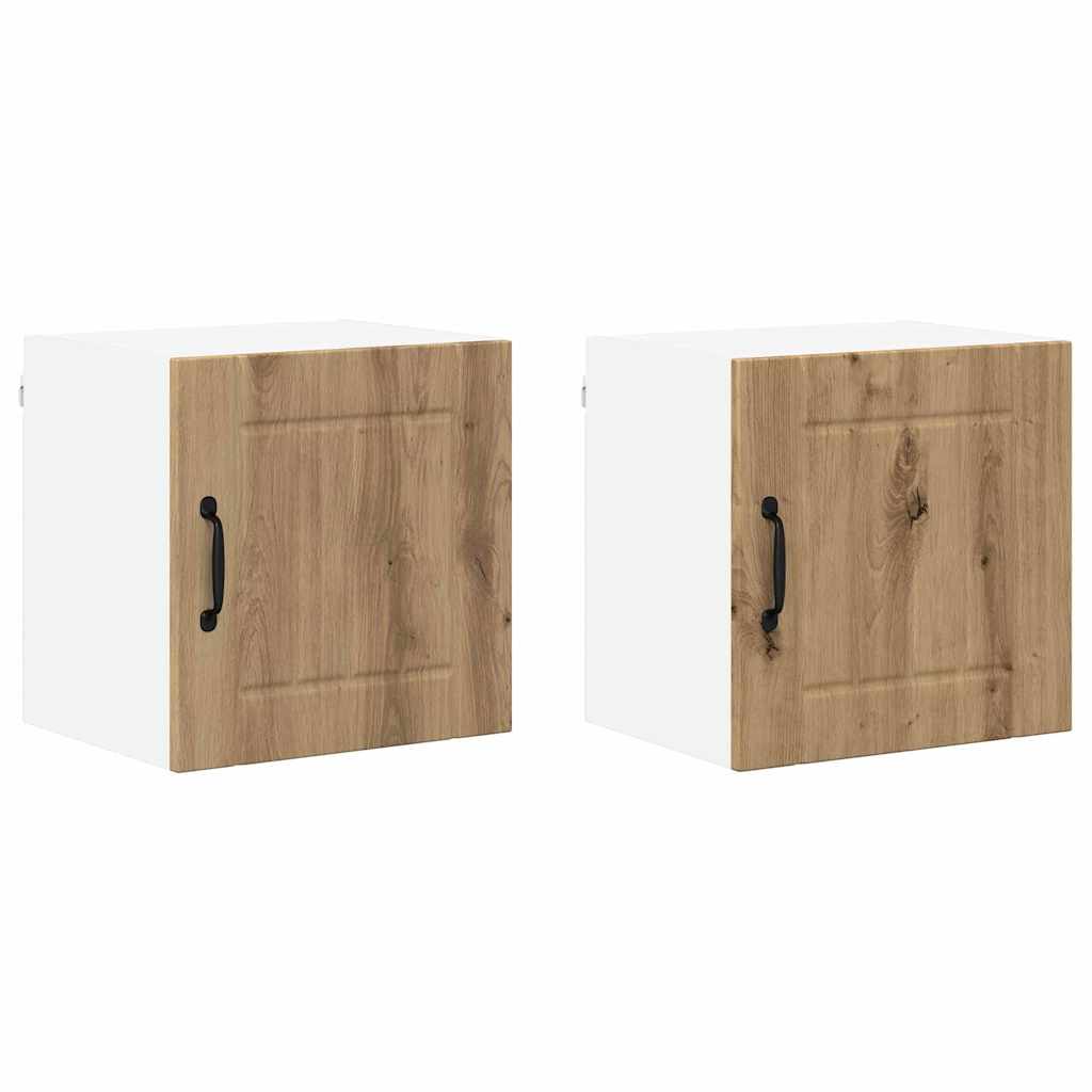 Dulap suspendat de bucatarie cu raft 2 pcs Stejar Artizanal