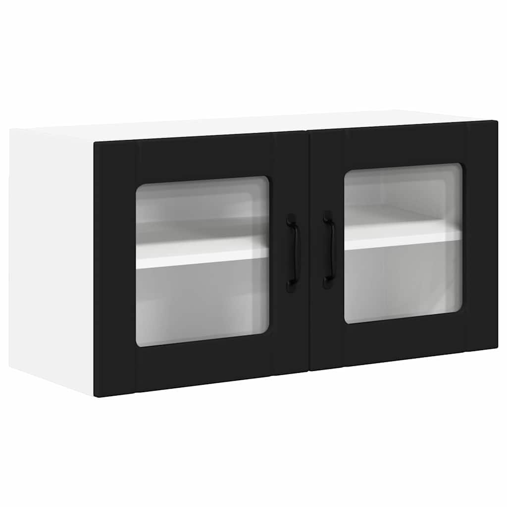 Dulap suspendat de bucatarie cu raft Negru 80 x 31 x 40 cm