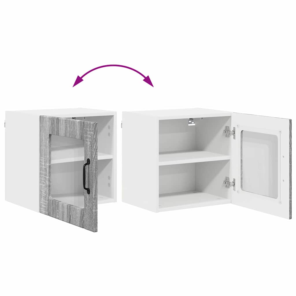 Dulap suspendat de bucatarie cu raft Gri Sonoma 40 x 31 x 40 cm — imaginea 12