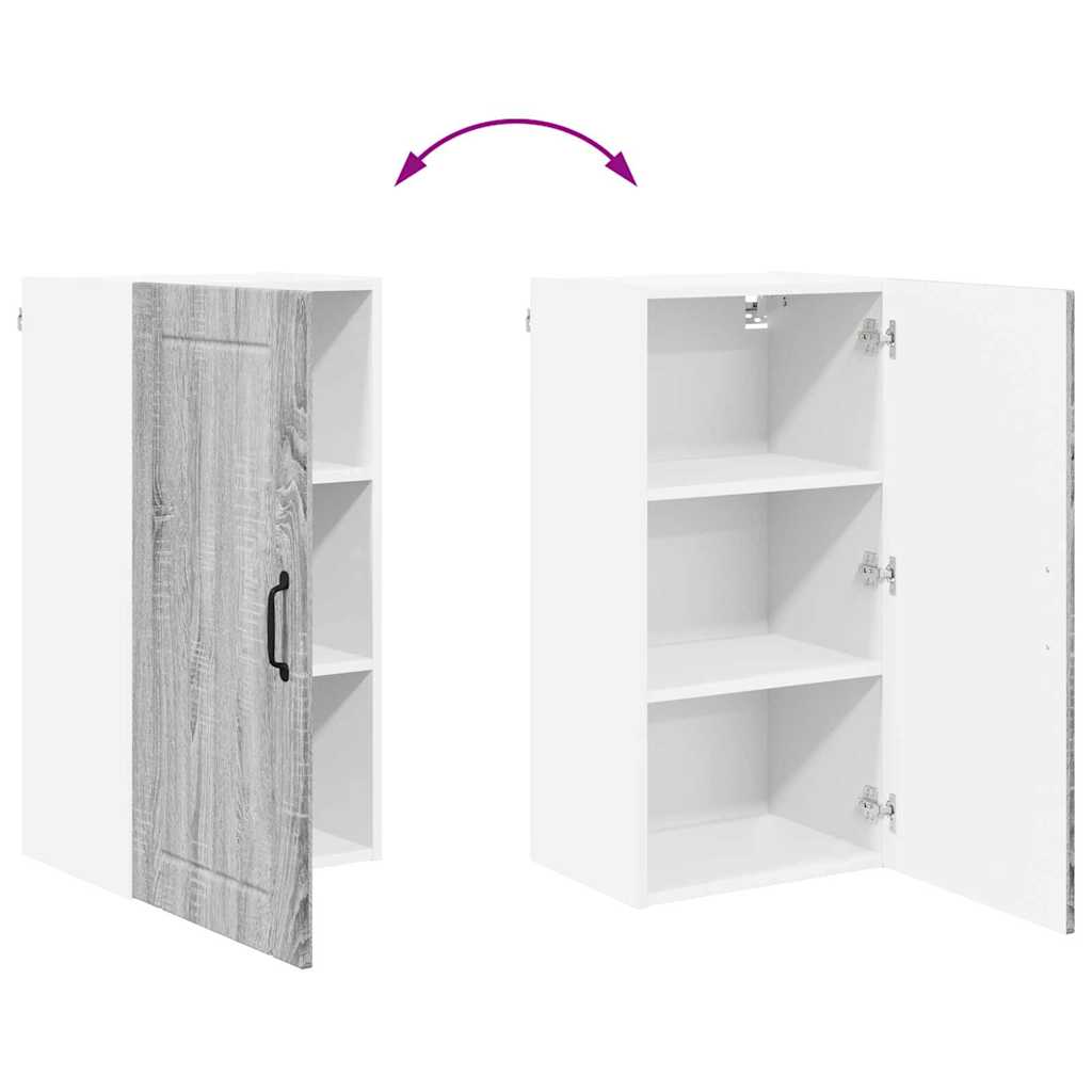 Dulap suspendat de bucatarie cu raft Gri Sonoma 40 x 31 x 80 cm — imaginea 12