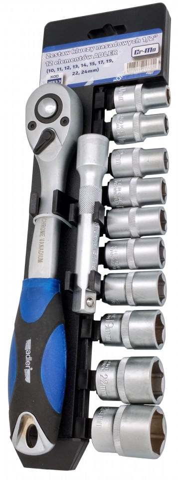 Set de chei tubulare cu clichet 12 elem. 1/2" 10-24mm ADLER MA3553.3 — imaginea 2