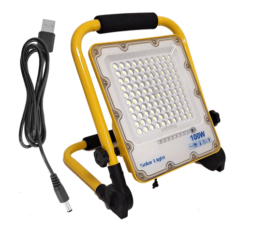 Proiector LED Portabil 100W, 6500K, IP66, 360°, Aluminiu, Iluminare puternica in 4 moduri, Autonomie pana la 12 ore