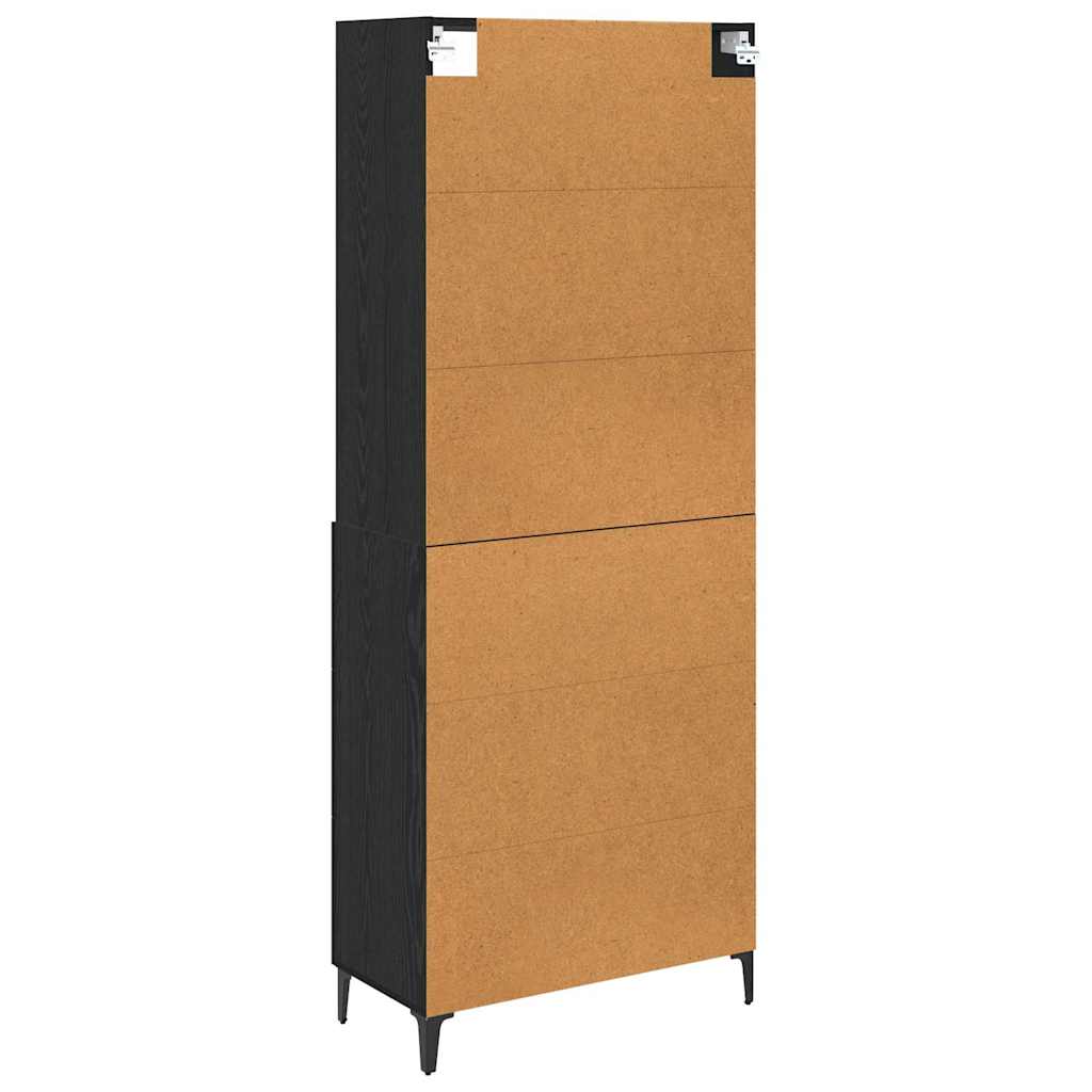 Bufet Pe perete cu sertar 2 pcs Stejar Negru Lemn compozit — imaginea 11