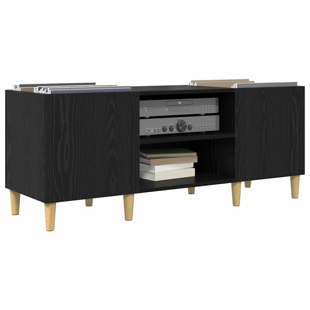 Dulap pentru discuri de vinil Stejar Negru 121 x 38 x 48 cm — imaginea 4