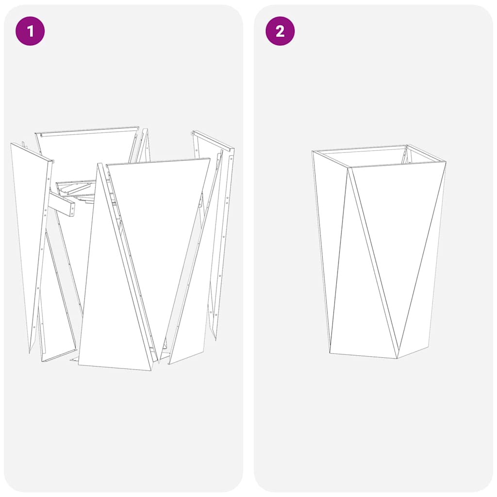 Jardiniera Antracit 40 x 40 x 75 cm Otel — imaginea 9