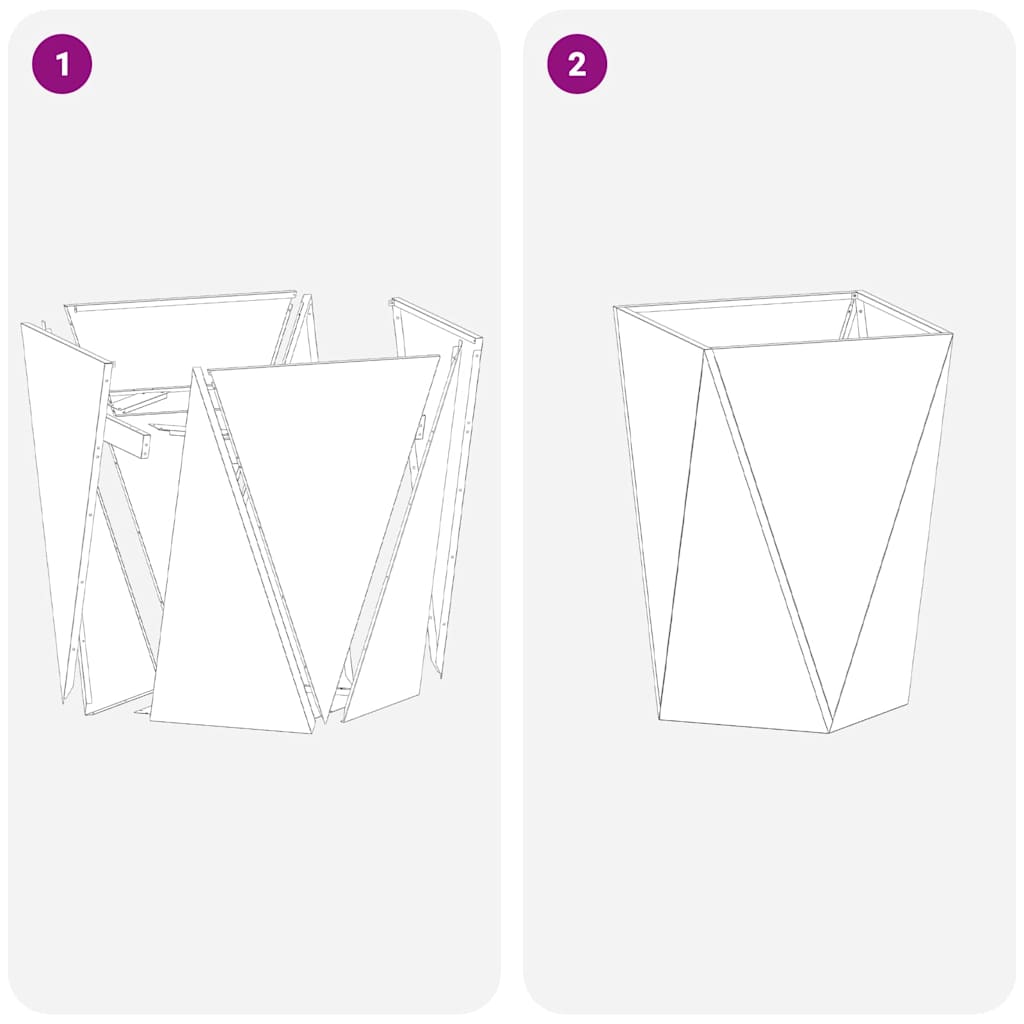 Jardiniera 2 pcs Negru 50 x 50 x 75 cm Otel — imaginea 10