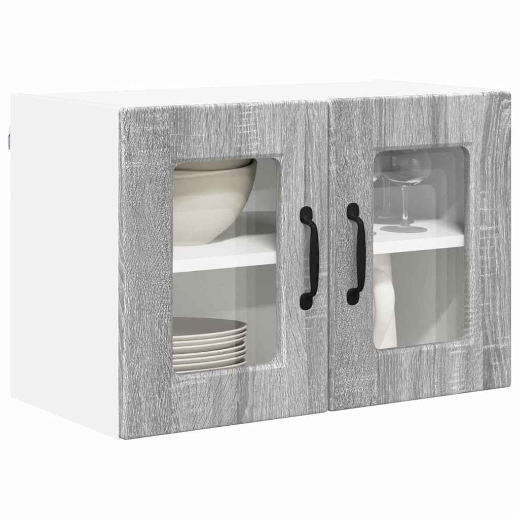 Dulap suspendat de bucatarie cu raft Gri Sonoma 60 x 31 x 40 cm — imaginea 4