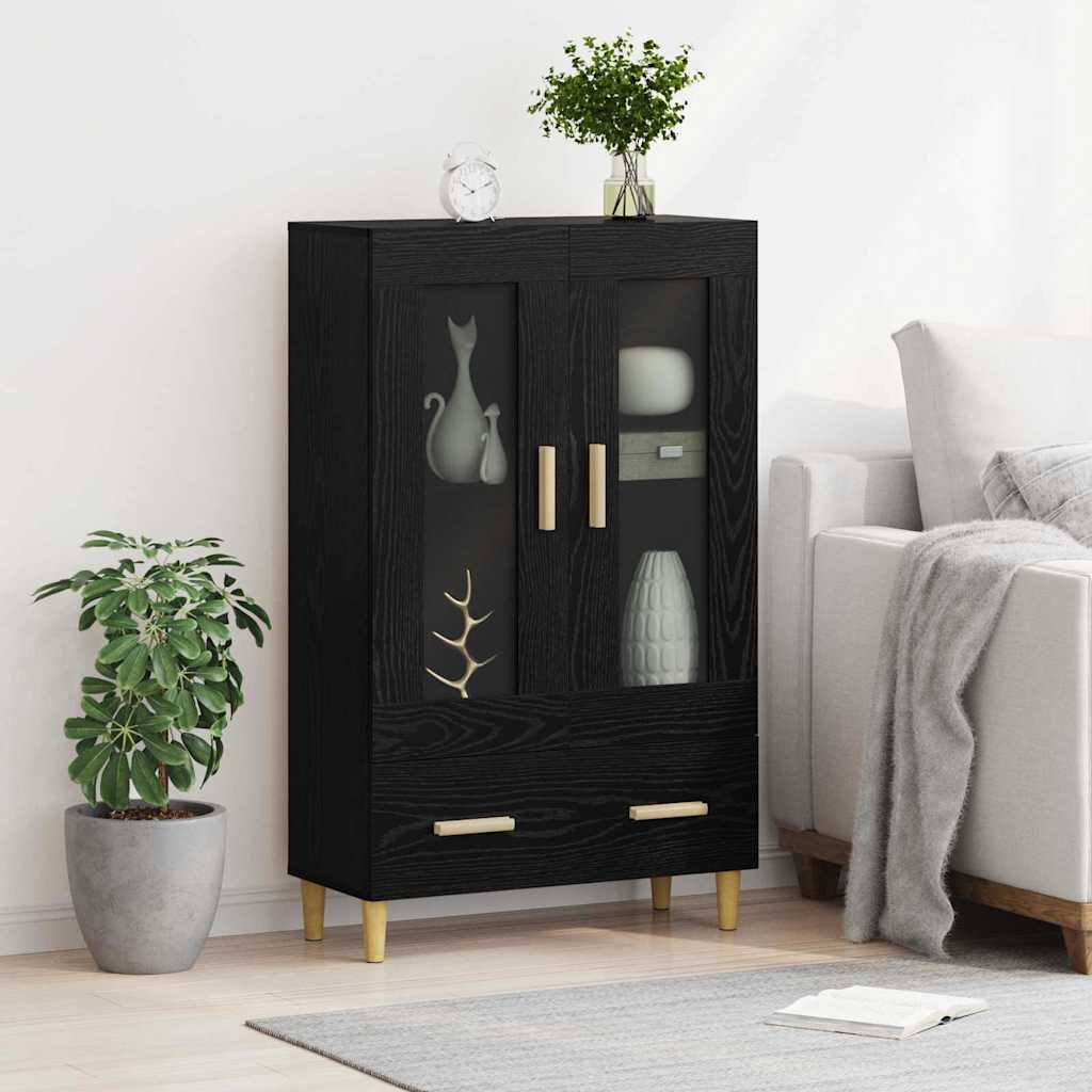 Bufet cu sertar Stejar Negru 70 x 31 x 115 cm Lemn compozit — imaginea 5