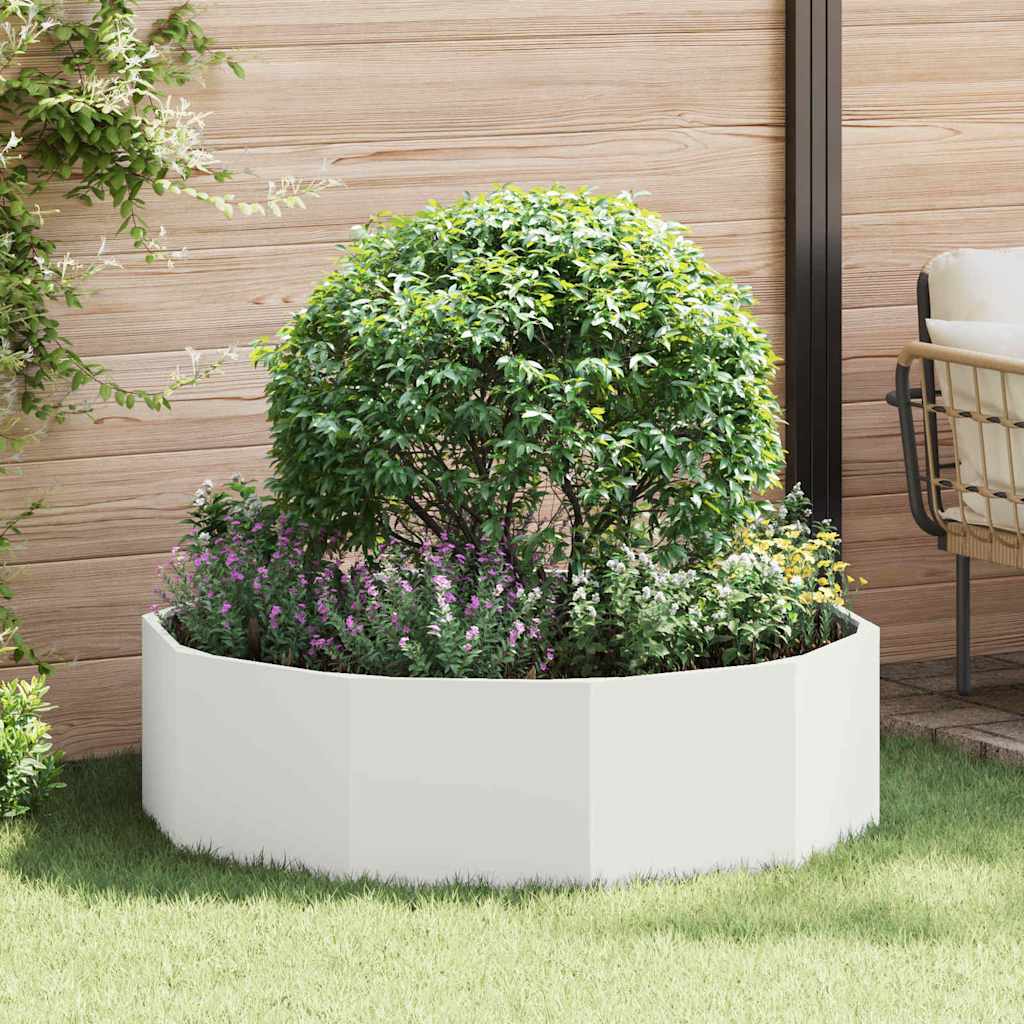 Jardiniera Alb 120 x 120 x 35 cm Otel — imaginea 2