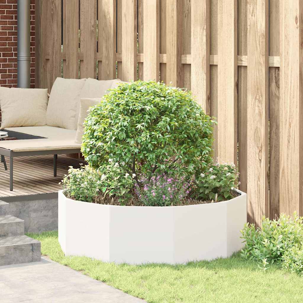 Jardiniera Alb 120 x 120 x 35 cm Otel — imaginea 5