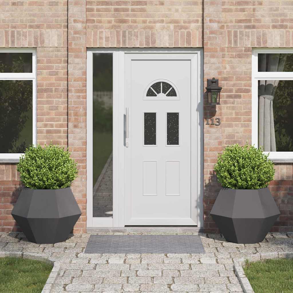 Jardiniera 2 pcs Negru 75 x 75 x 60 cm Otel — imaginea 2