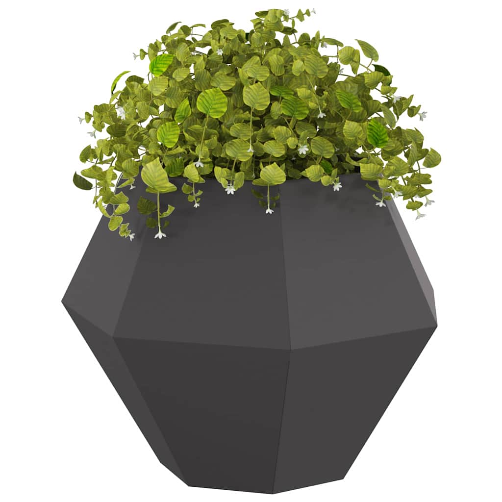 Jardiniera 2 pcs Negru 75 x 75 x 60 cm Otel — imaginea 4