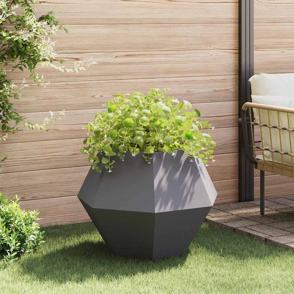 Jardiniera 2 pcs Negru 75 x 75 x 60 cm Otel — imaginea 5