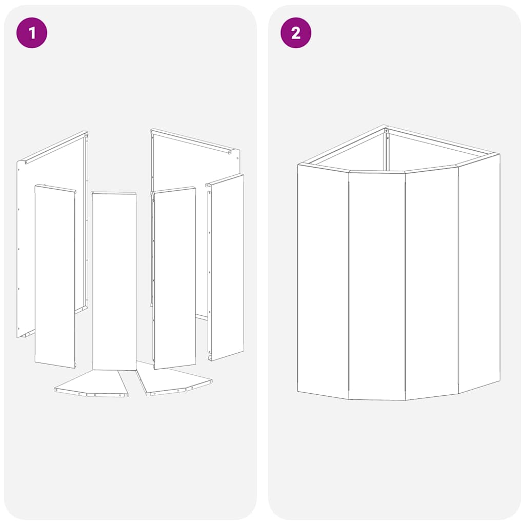 Ghiveci de colt Argintiu 30 x 30 x 50 cm Otel galvanizat — imaginea 11