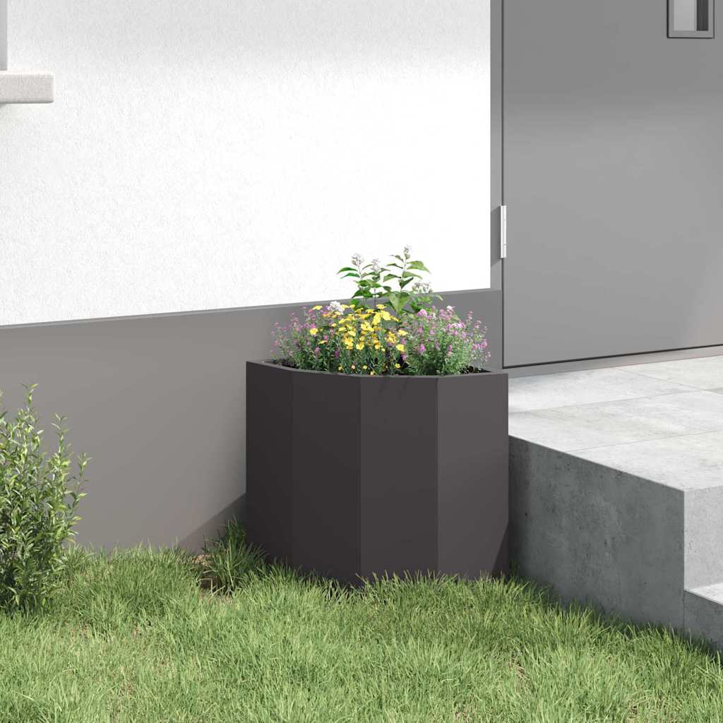 Ghiveci de colt Negru 30 x 30 x 35 cm Otel — imaginea 5