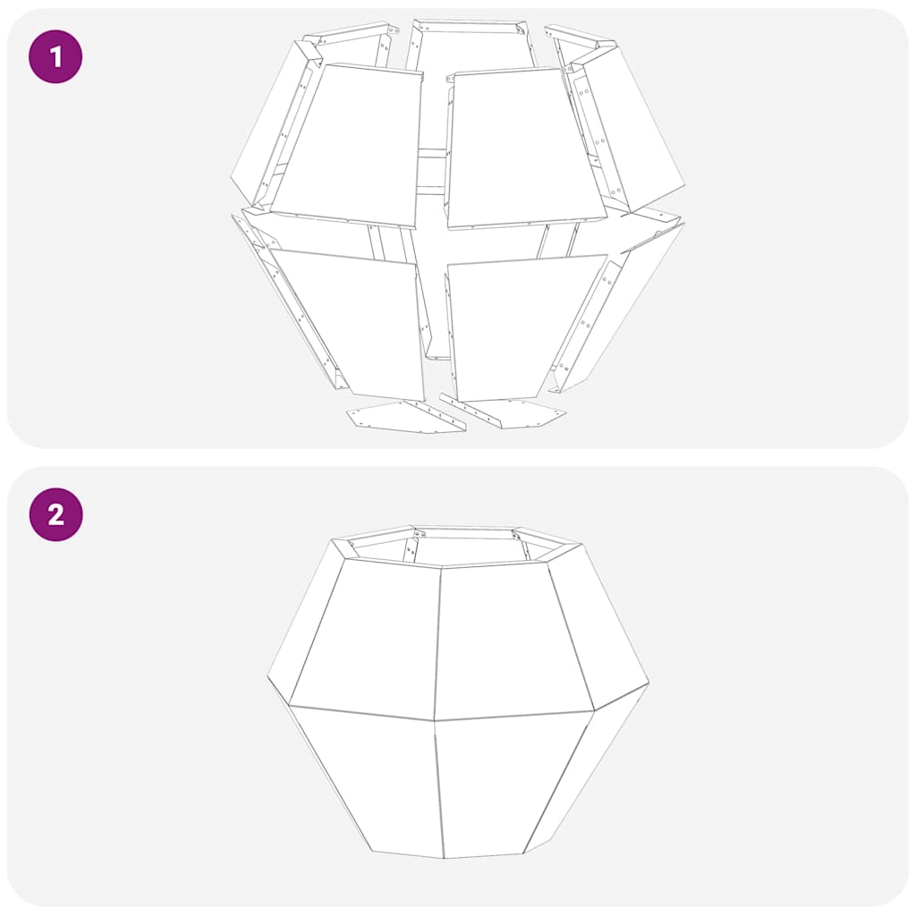 Jardiniera 2 pcs Ruginit 50 x 50 x 40 cm — imaginea 11