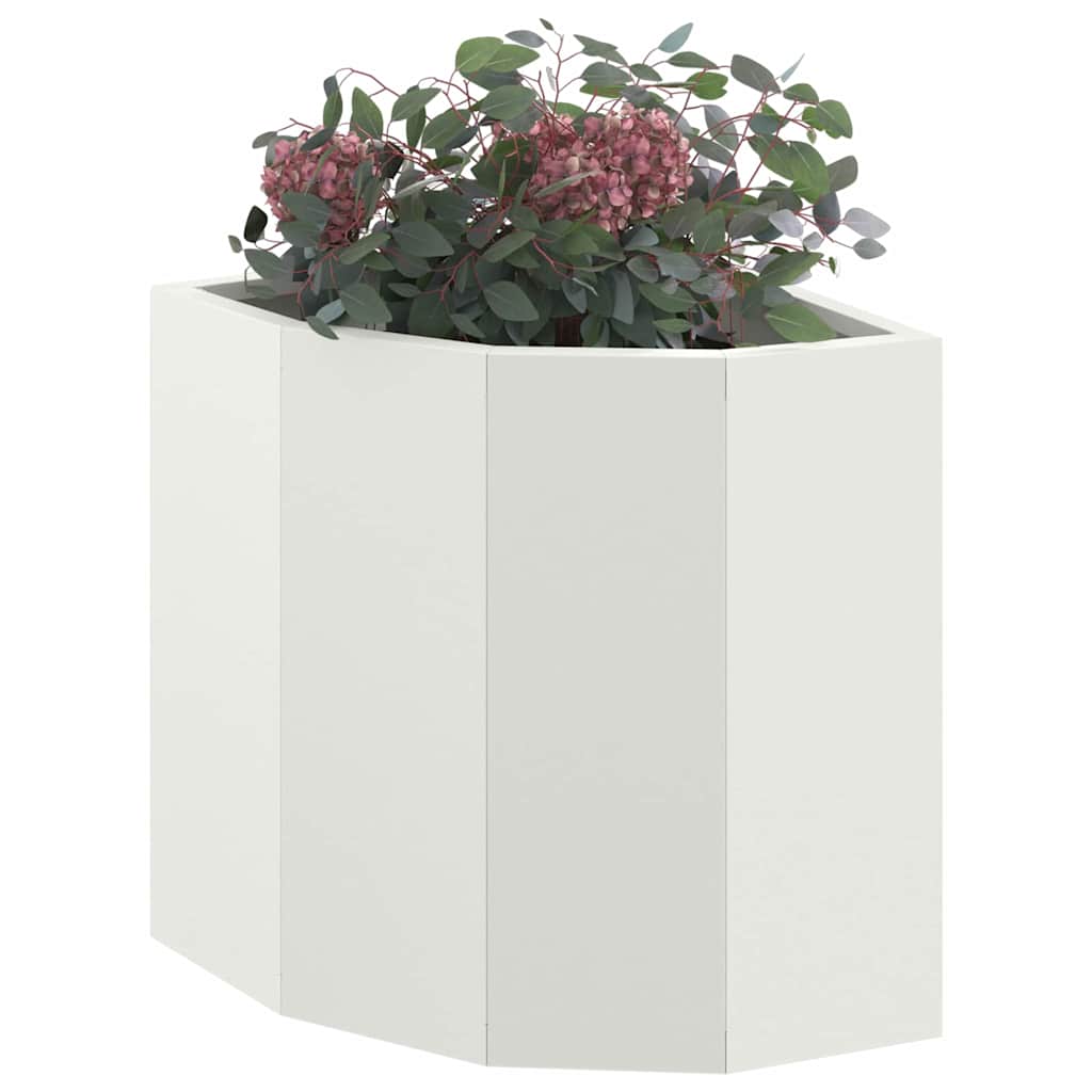 Ghiveci de colt Alb 30 x 30 x 35 cm Otel — imaginea 4