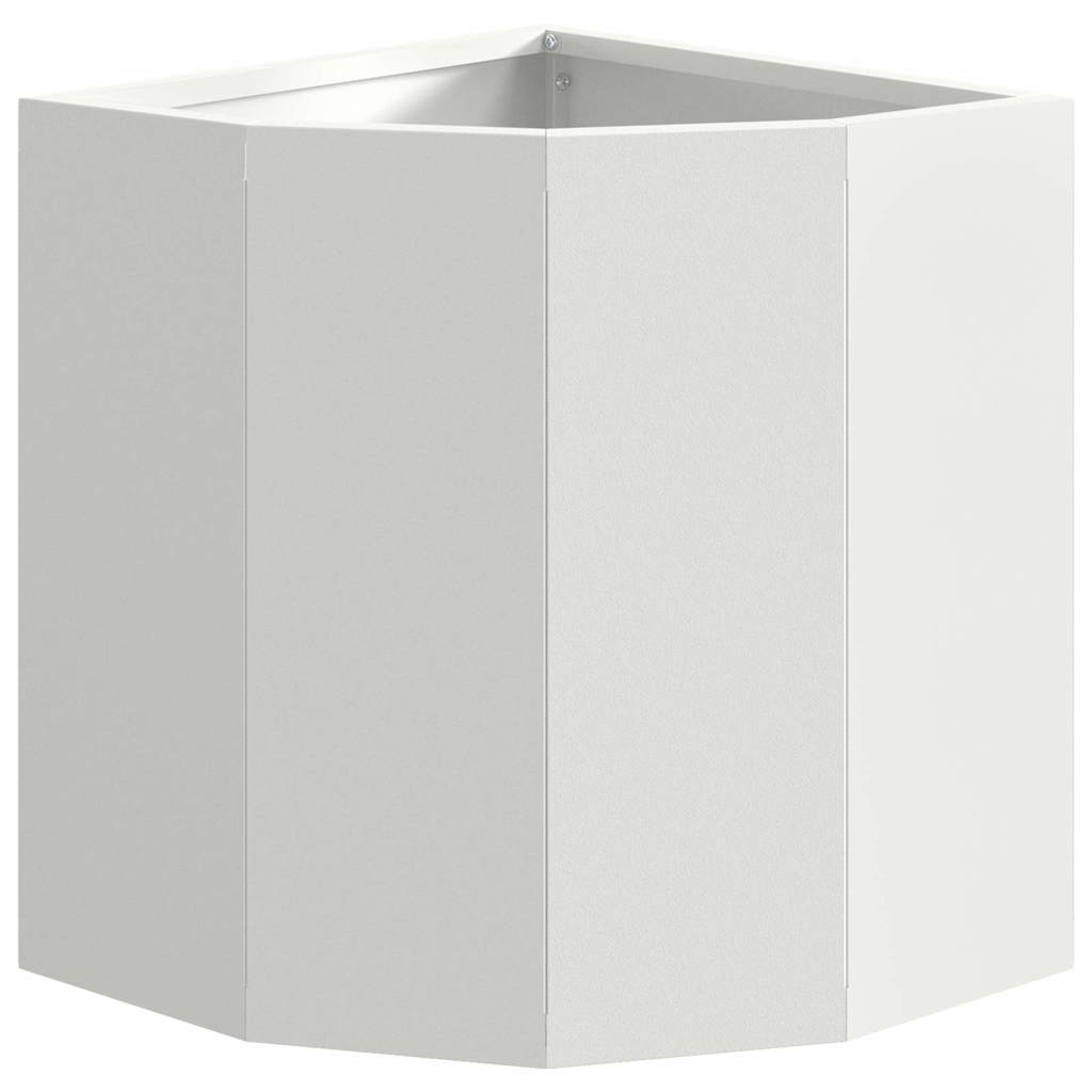 Ghiveci de colt Alb 30 x 30 x 35 cm Otel — imaginea 6