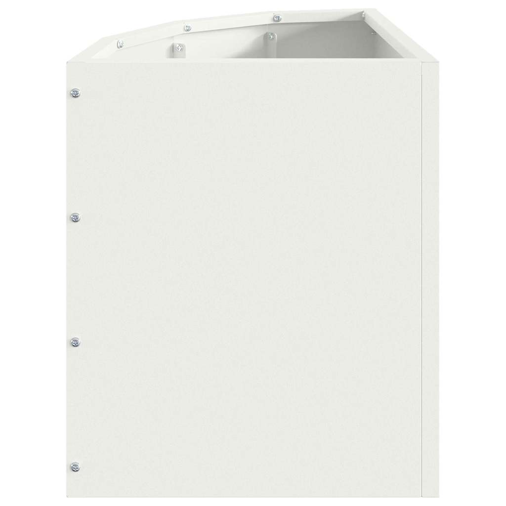 Ghiveci de colt Alb 30 x 30 x 35 cm Otel — imaginea 7