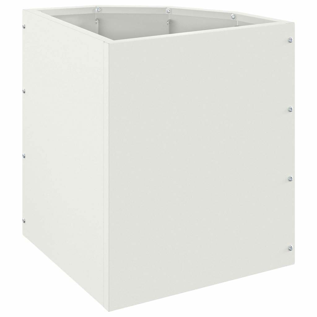 Ghiveci de colt Alb 30 x 30 x 35 cm Otel — imaginea 8