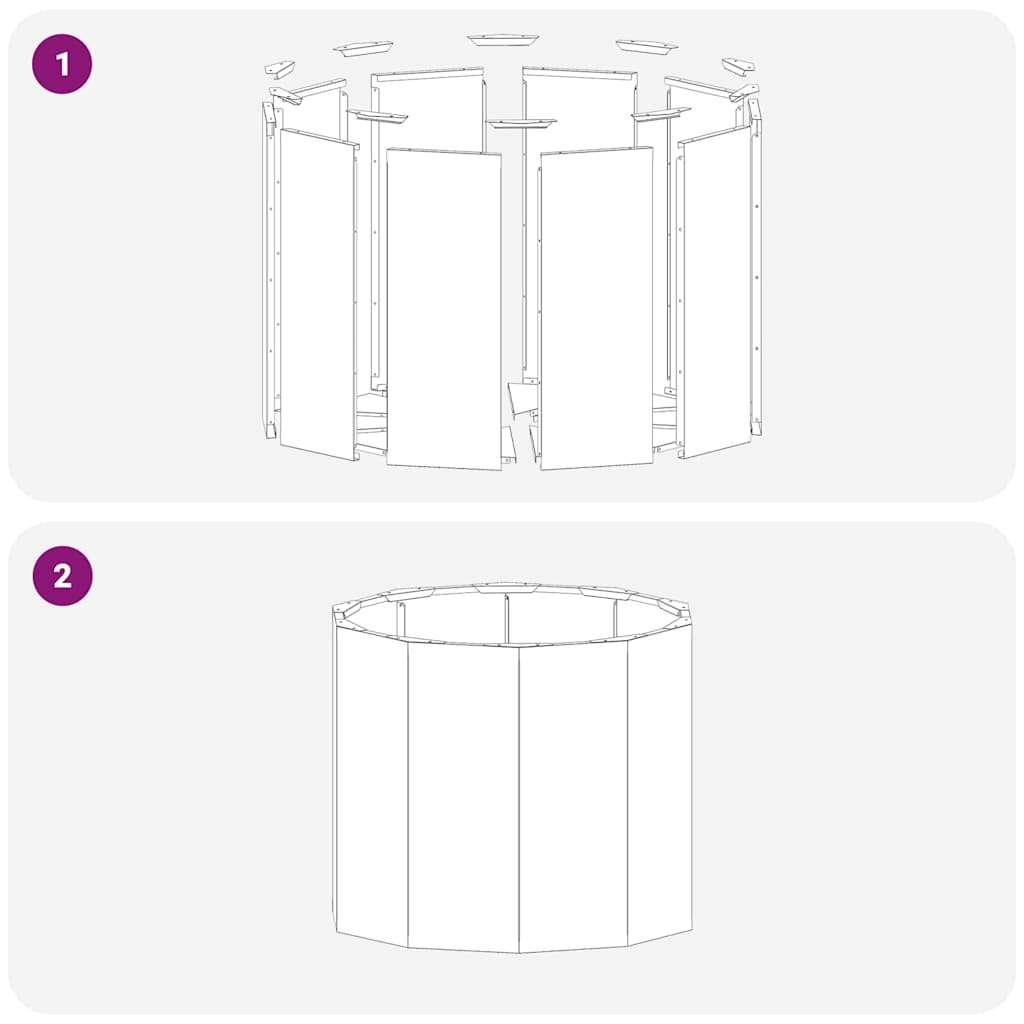 Jardiniera Argintiu 60 x 60 x 50 cm Otel Galvanizat — imaginea 9