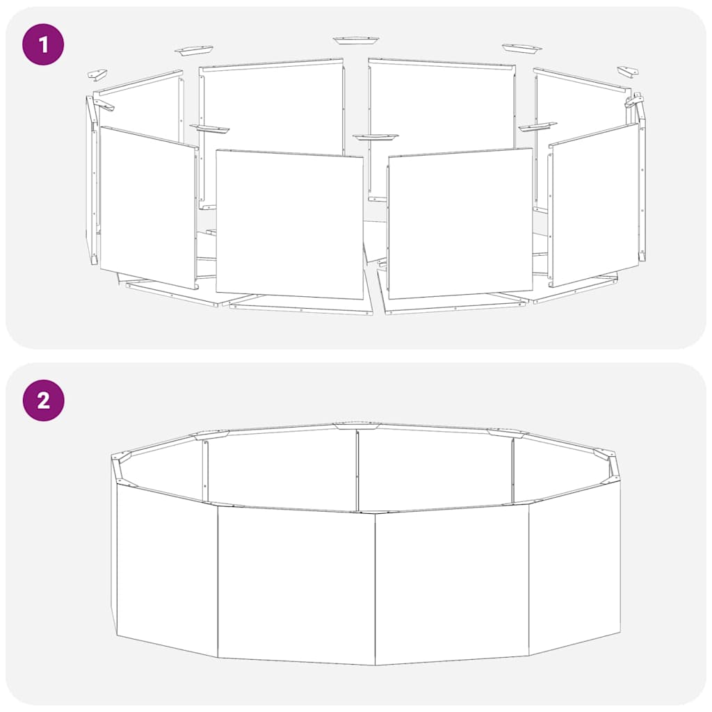 Jardiniera Negru 120 x 120 x 35 cm Otel — imaginea 9
