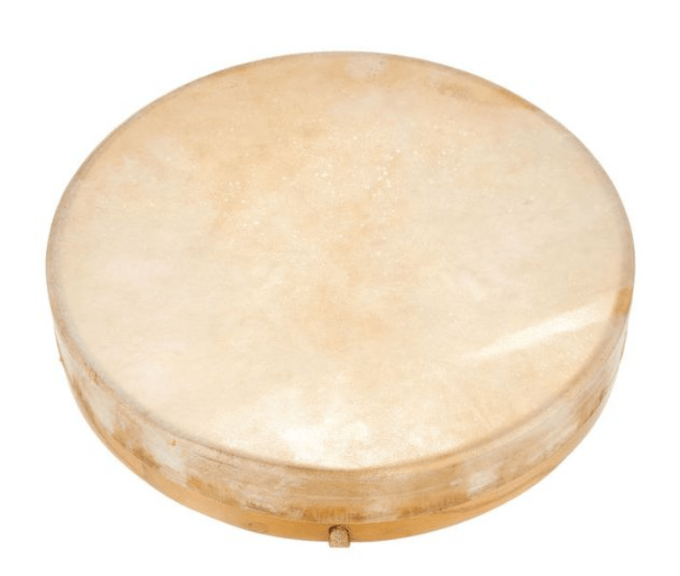 Toba samanica din piele de capra pre-intinsa, reglabila, cu ciocanel inclus, diametru 35 cm