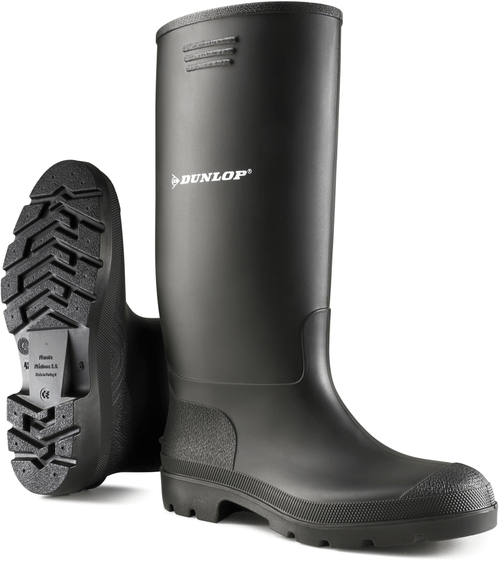 Cizme de protectie Pricemastor, din PVC, rezistente la acizi Dunlop 380VP, negru